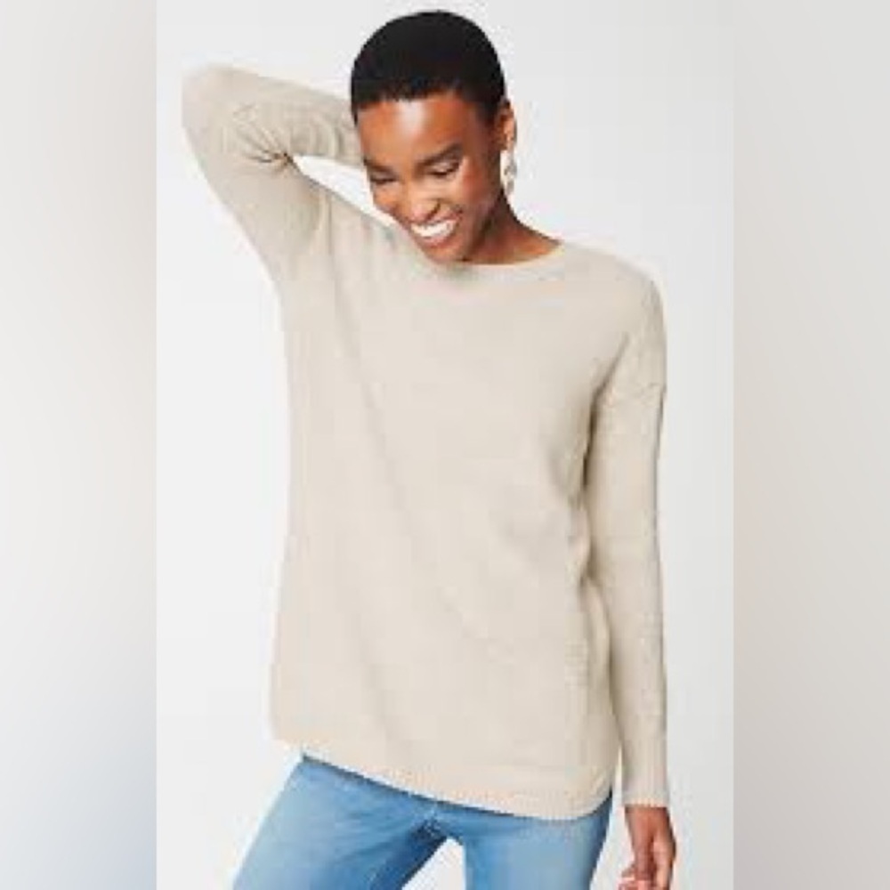 J. Jill Pullover Sweater Fuzzy Terry Top Yellow